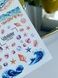Слайдер-дизайн Color and Foil 604 | Водні слайдери для нігтів | Морські хвилі та мушлі &ndash; океанський дизайн CF_604 фото 1