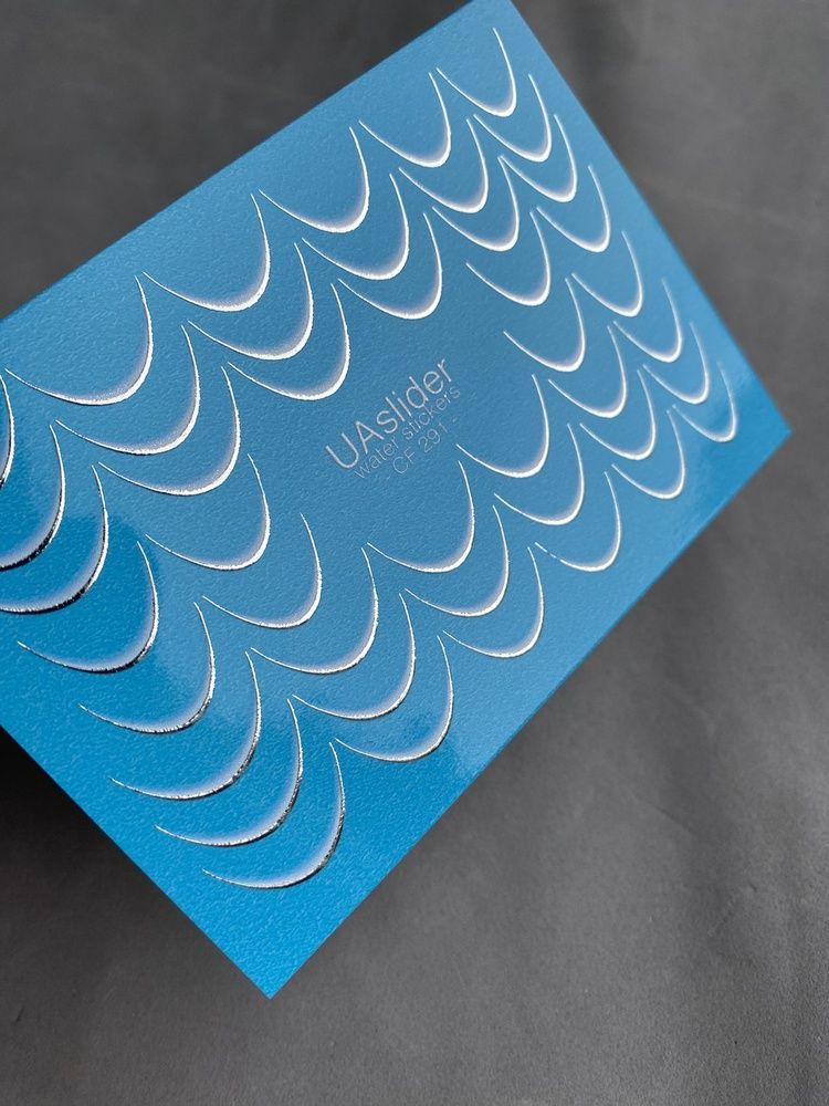 Слайдер-дизайн Color and Foil 291 silver | Мінімалістичні водні декалі для нігтів | Срібні півмісяці для френчу CF_291 фото