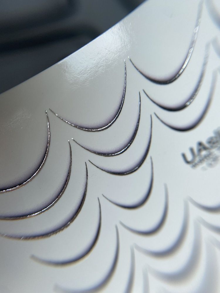Слайдер-дизайн Color and Foil 270 silver | Водні декалі для френчу | Срібні вигнуті лінії для френчу CF_270 фото