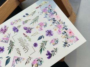 Слайдер-дизайн Color and Foil 199 | Слайдери для Нігтів | Ніжні Квіткові Водні Наклейки з Трояндами та Польовими Квітами CF_199 фото