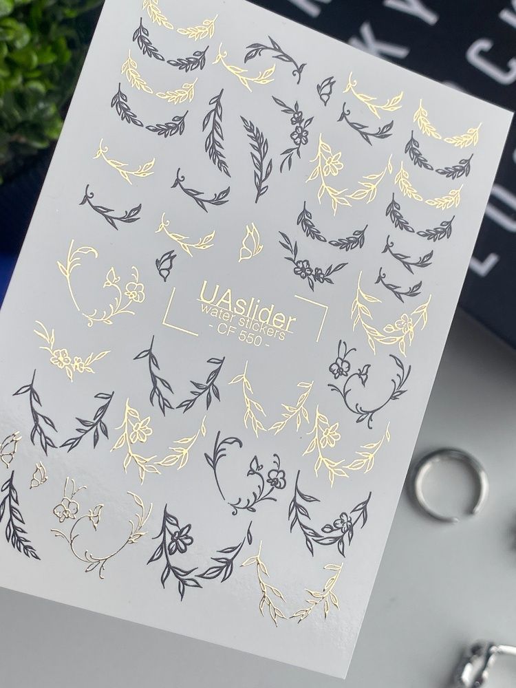 Слайдер-дизайн Color and Foil 550 | Водні наклейки з квітковими букетами | Витончені пастельні слайдери CF_550 фото