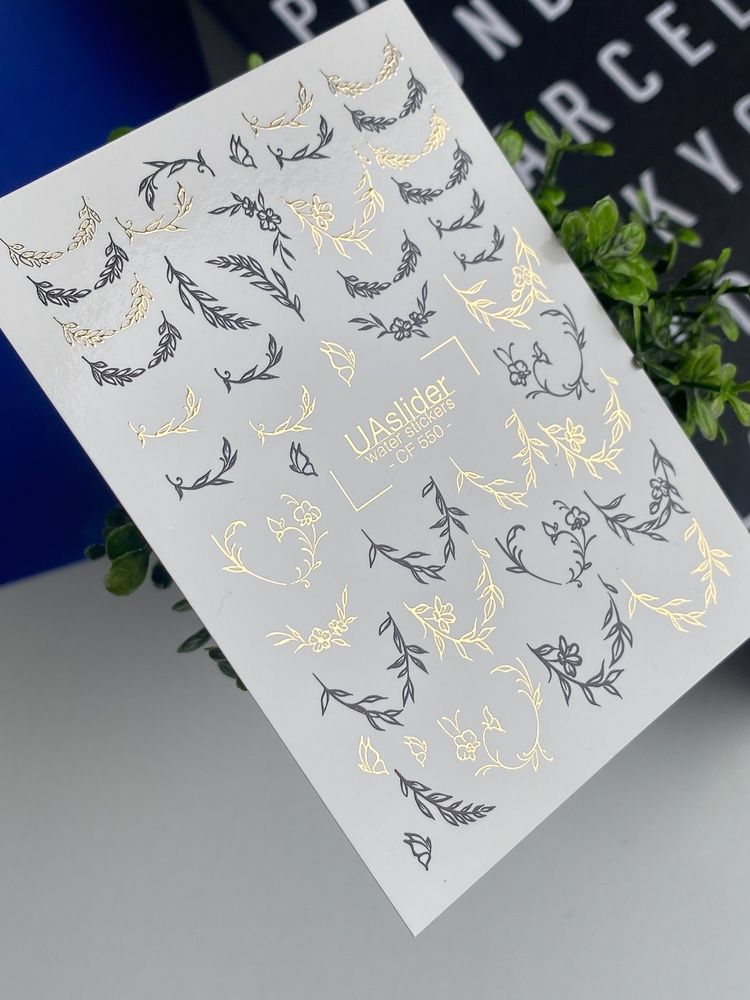 Слайдер-дизайн Color and Foil 550 | Водні наклейки з квітковими букетами | Витончені пастельні слайдери CF_550 фото
