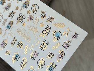 Слайдер-дизайн Color and Foil 133 | Слайдери для Нігтів | Абстрактні Лінії та Золоті Акценти CF_133 фото