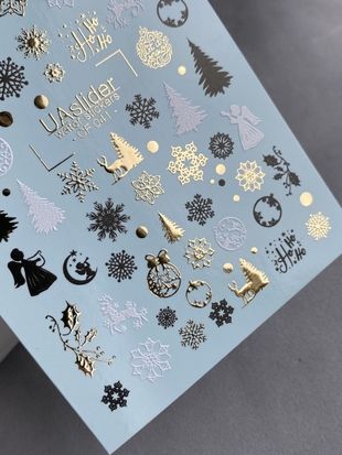 Слайдер-дизайн Color and Foil 041 | Різдвяні слайдери для нігтів | Ангели, Олені, Сніжинки, Ялинки CF_041 фото