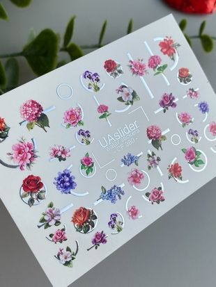Слайдер-дизайн Color and Foil 380 | Водные декали с розами | Цветочные дизайны с геометрическими акцентами CF_380 фото